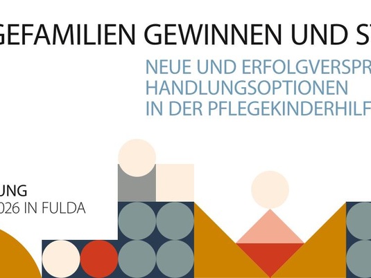 Titel der Tagung und Formen wie Kreise, Dreiecke, Vierecke